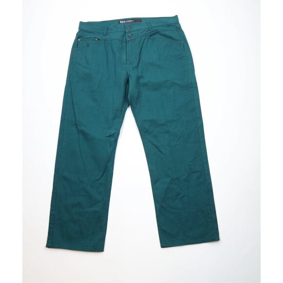 Deadstock Vtg 90s Marithe Francois Girbaud Mens 40x34 Baggy Wide Leg Jeans Green - Picture 1 of 13